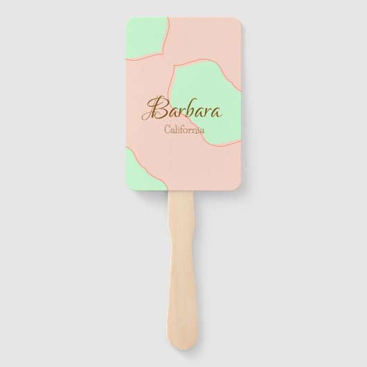 Orange green pastel boho add name place rustic ele ハンドファン (裏面)