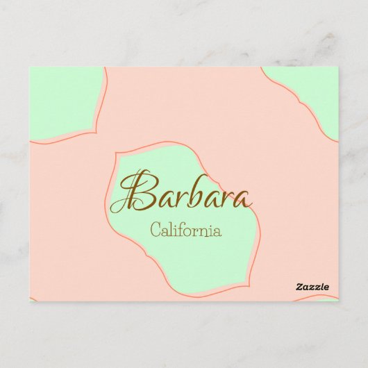 Orange green pastel boho add name place rustic ele ポストカード (裏面)