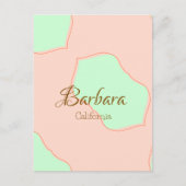Orange green pastel boho add name place rustic ele ポストカード (正面)