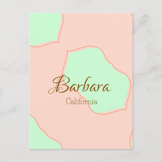 Orange green pastel boho add name place rustic ele ポストカード (正面)