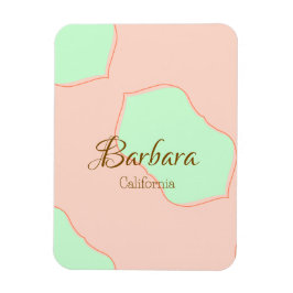 Orange green pastel boho add name place rustic ele マグネット