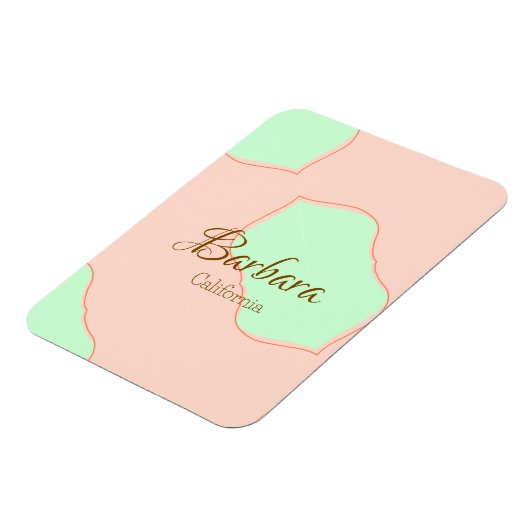 Orange green pastel boho add name place rustic ele マグネット (左側)