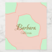 Orange green pastel boho add name place rustic ele ワインラベル (シングルラベル)