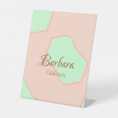 Orange green pastel boho add name place rustic ele 台座サイン (正面)