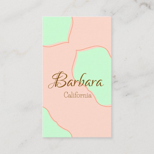 Orange green pastel boho add name place rustic ele 名刺 (裏面)