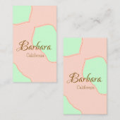 Orange green pastel boho add name place rustic ele 名刺 (正面/裏面)