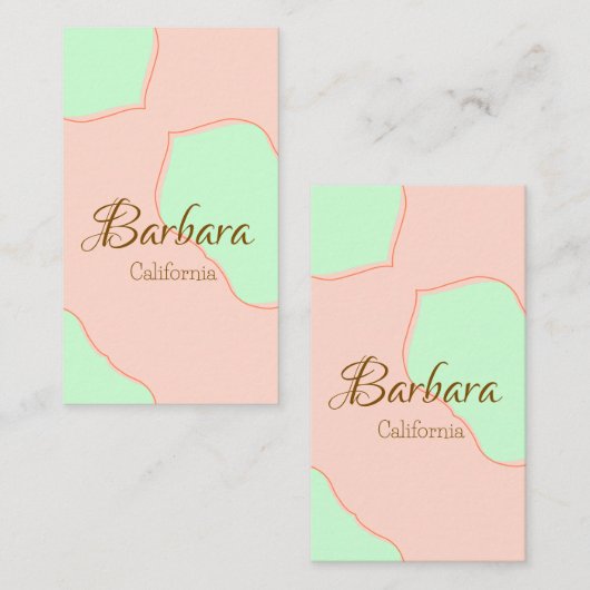 Orange green pastel boho add name place rustic ele 名刺 (正面/裏面)