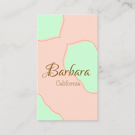 Orange green pastel boho add name place rustic ele 名刺 (正面)