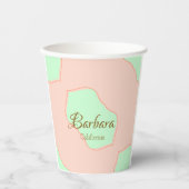 Orange green pastel boho add name place rustic ele 紙コップ (正面)