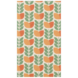 Orange,green,retro,flower pattern,vintage,Scandina テーブルクロス