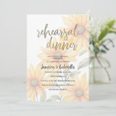 Orange green sunflower floral Rehearsal Dinner  招待状 (スタンド正面)