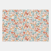 orange green woman fun gift ラッピングペーパーシート (正面)