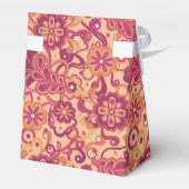 Orange Groovy Psychedelic 60s 70s Floral Birthday フェイバーボックス (裏面サイド)