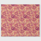 Orange Groovy Psychedelic 60s 70s Floral Birthday ラッピングペーパー (フラット)