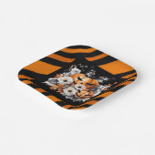 Orange Halloween Pumpkin Floral ペーパープレート (傾斜あり)
