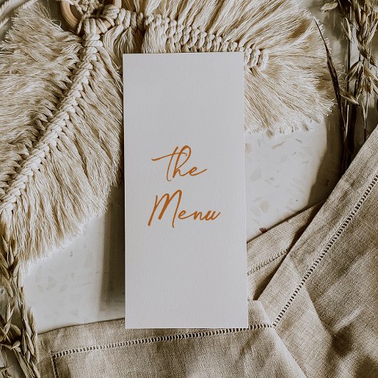  Orange Hand Drawn Floral Wedding Menu  メニュー