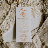  Orange Hand Drawn Floral Wedding Menu  メニュー