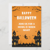 Orange Haunted Happy Halloween Poster 招待状 (裏面)