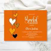 Orange Heart Theme Bridal Shower 招待状