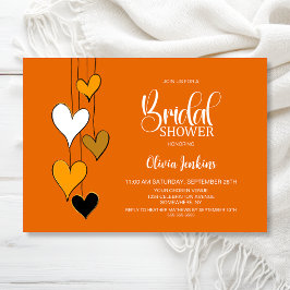 Orange Heart Theme Bridal Shower 招待状