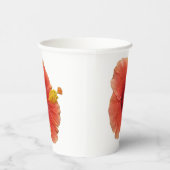 Orange Hibiscus Flower Tropical Floral 紙コップ (右)