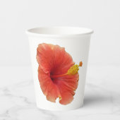 Orange Hibiscus Flower Tropical Floral 紙コップ (正面)