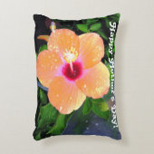 Orange Hibiscus Happy Mother's Day アクセントクッション (正面(垂直))