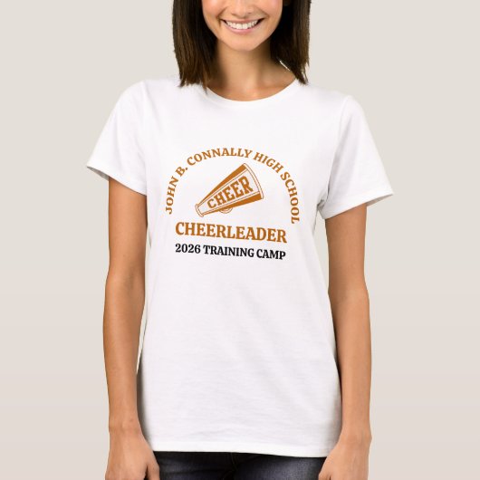 Orange High School Cheerleader Custom Women's Tシャツ (正面)