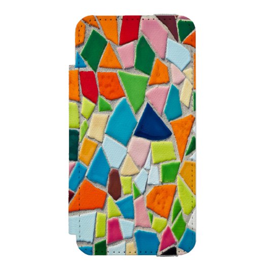 Orange Initials Mosaic Incipio iPhoneウォレットケース (フォリオ 正面)