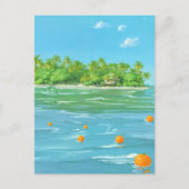 Orange Island - Painterly Style Seascape ポストカード (正面)