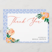 Orange Italian That’s Amore Bridal Shower サンキューカード (正面/裏面)