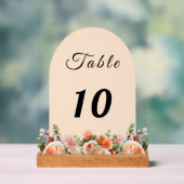 Orange ivory florals arch table number アクリルサイン (ニュートラル)