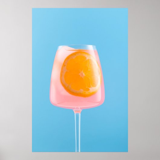 Orange juice in clear drinking glass ポスター (正面)