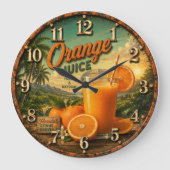 Orange Juice Kitchen ラージ壁時計 (正面)