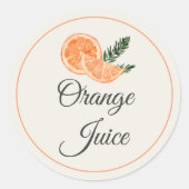 Orange Juice Mimosa Bar Bottle Sticker ラウンドシール (正面)