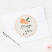 Orange Juice Mimosa Bar Bottle Sticker ラウンドシール (封筒)