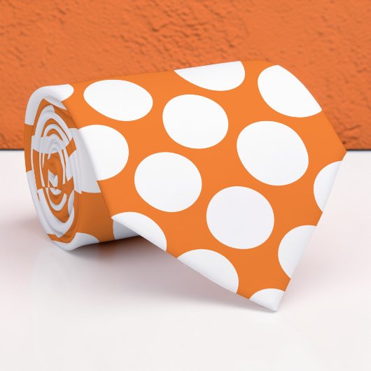 Orange Jumbo Polka Dots Custom Necktie ネクタイ