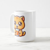 Orange Katze trinkt Orangensaft コーヒーマグカップ (正面左)