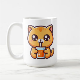 Orange Katze trinkt Orangensaft コーヒーマグカップ