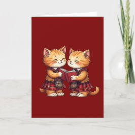 Orange Kitties Reading Burns Night Greeting Card シーズンカード