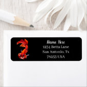 Orange Koi Betta Fighting Fish Return Address ラベル (インサイチュ)