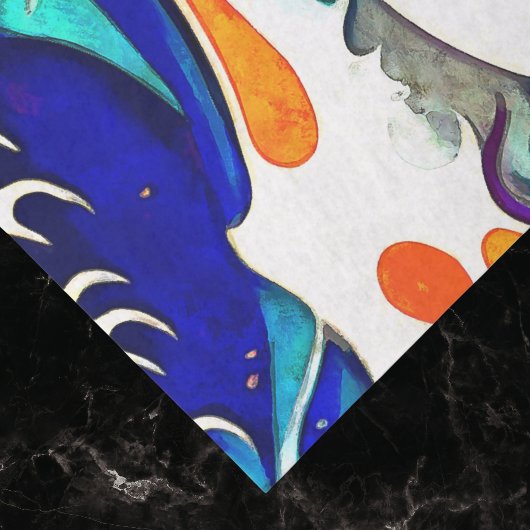 Orange Koi Fish in a Great Wave Japanese Style   薄葉紙