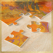 Orange Leaves Marbling Art Autumn Vibes -  ジグソーパズル