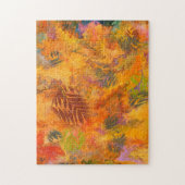 Orange Leaves Marbling Art Autumn Vibes -  ジグソーパズル (縦)