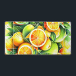 Orange Lemon Botanical Citrus Geometric デスクマット<br><div class="desc">Geometric fresh oranges and lemons surrounded by lush green leaves.</div>