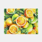 Orange Lemon Botanical Citrus Geometric ドアマット (正面)