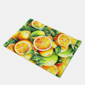 Orange Lemon Botanical Citrus Geometric ドアマット (アングル)