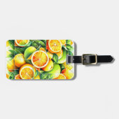 Orange Lemon Botanical Citrus Geometric ラゲッジタグ (正面横)