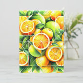 Orange Lemon Botanical Citrus Geometric 案内状 (スタンド正面)