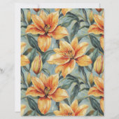 Orange Lily on Sage Green Scrapbook Paper (正面)